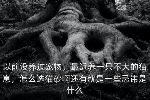 以前沒養(yǎng)過寵物，最近養(yǎng)一只不大的貓崽，怎么選貓砂啊還有就是一些忌諱是什么