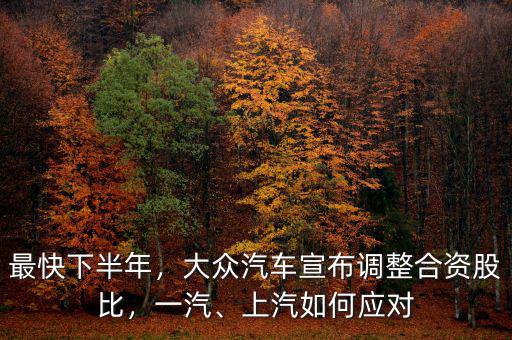 最快下半年，大眾汽車宣布調(diào)整合資股比，一汽、上汽如何應(yīng)對