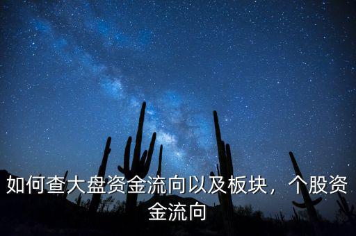 如何查大盤資金流向以及板塊，個股資金流向
