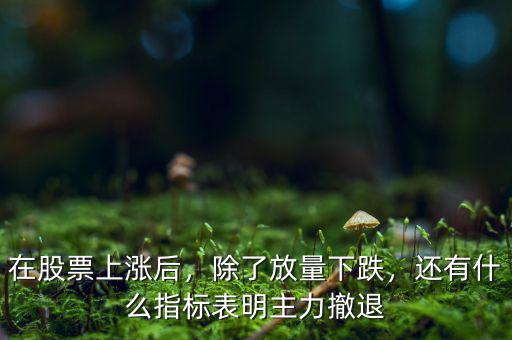 在股票上漲后，除了放量下跌，還有什么指標(biāo)表明主力撤退