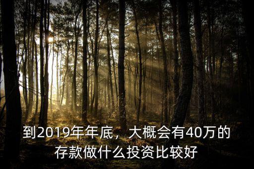 到2019年年底，大概會有40萬的存款做什么投資比較好