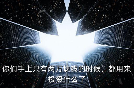 你們手上只有兩萬(wàn)塊錢的時(shí)候，都用來(lái)投資什么了