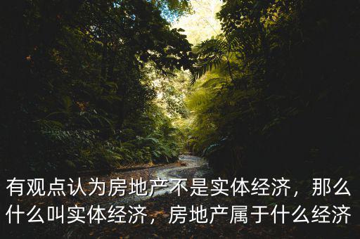 有觀點(diǎn)認(rèn)為房地產(chǎn)不是實(shí)體經(jīng)濟(jì)，那么什么叫實(shí)體經(jīng)濟(jì)，房地產(chǎn)屬于什么經(jīng)濟(jì)