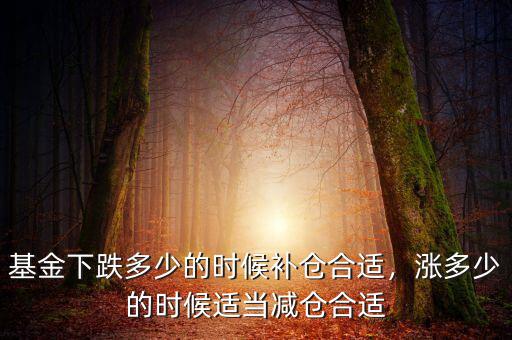 基金下跌多少的時(shí)候補(bǔ)倉合適，漲多少的時(shí)候適當(dāng)減倉合適