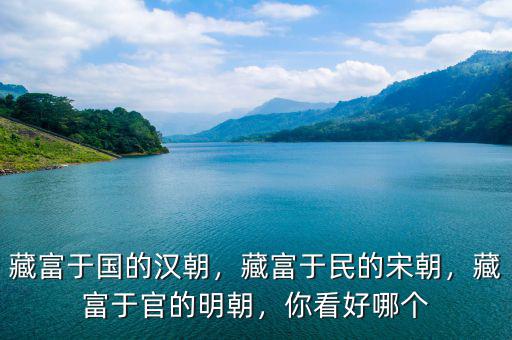 藏富于國的漢朝，藏富于民的宋朝，藏富于官的明朝，你看好哪個