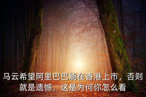 馬云希望阿里巴巴能在香港上市，否則就是遺憾，這是為何你怎么看