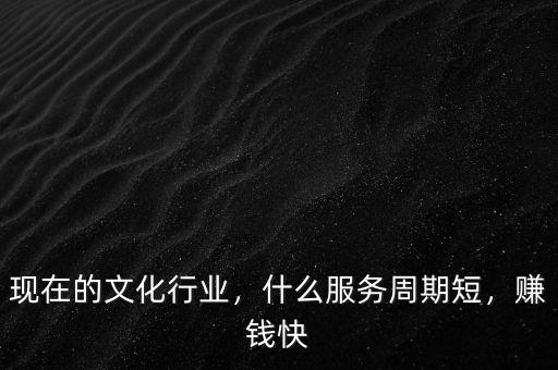 現(xiàn)在的文化行業(yè)，什么服務(wù)周期短，賺錢快