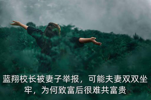 藍(lán)翔校長被妻子舉報(bào)，可能夫妻雙雙坐牢，為何致富后很難共富貴