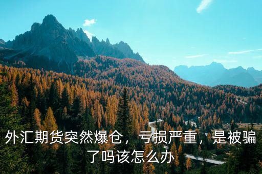 外匯期貨突然爆倉，虧損嚴重，是被騙了嗎該怎么辦