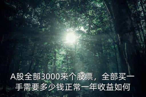A股全部3000來個(gè)股票，全部買一手需要多少錢正常一年收益如何