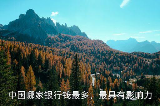 中國(guó)哪家銀行錢最多，最具有影響力
