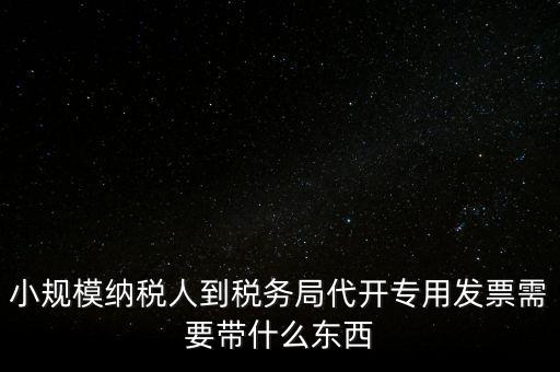 小規(guī)模納稅人到稅務(wù)局代開(kāi)專(zhuān)用發(fā)票需要帶什么東西