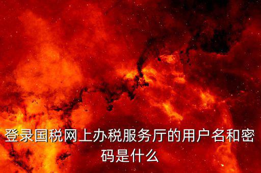 地稅用戶名登陸密碼是什么，地稅的用戶名是什么