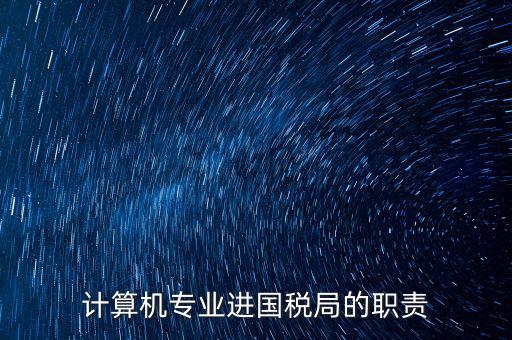 計算機專業(yè)進國稅局的職責(zé)