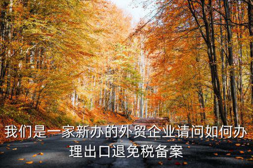我們是一家新辦的外貿(mào)企業(yè)請(qǐng)問如何辦理出口退免稅備案