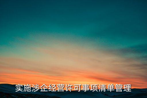 實施涉企經營許可事項清單管理