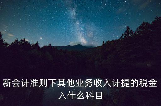 新會計準則下其他業(yè)務(wù)收入計提的稅金入什么科目