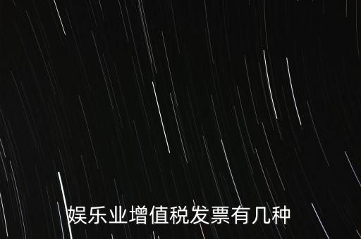 娛樂(lè)業(yè)增值稅發(fā)票有幾種
