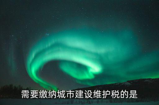 城市維護(hù)建設(shè)稅什么行業(yè)報(bào)，需要繳納城市建設(shè)維護(hù)稅的是