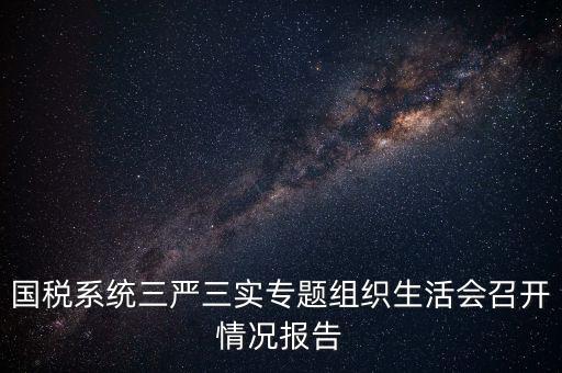 國稅系統(tǒng)三嚴(yán)三實(shí)專題組織生活會(huì)召開情況報(bào)告