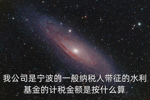 小微企業(yè)水利基金按什么繳，我公司是寧波的一般納稅人帶征的水利基金的計(jì)稅金額是按什么算