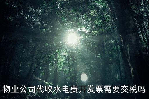 物業(yè)水費(fèi)要交什么稅，2022年4月物業(yè)公司開(kāi)水電費(fèi)發(fā)票稅率