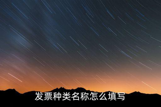 發(fā)票票種是填什么，發(fā)票類型號是什么啊