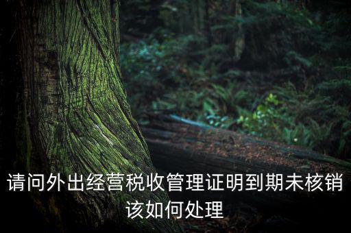 請(qǐng)問(wèn)外出經(jīng)營(yíng)稅收管理證明到期未核銷該如何處理