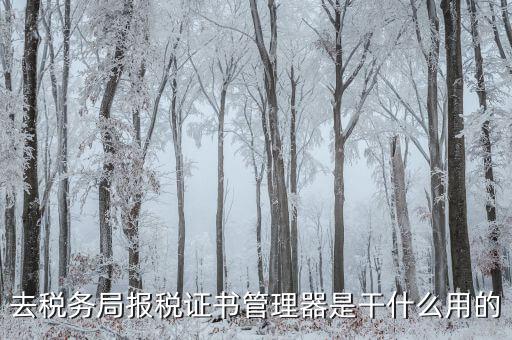 地稅證書管理網(wǎng)是什么，去稅務(wù)局報稅證書管理器是干什么用的