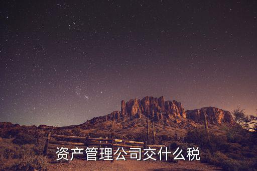 資產管理公司交什么稅