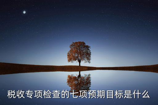 什么是稅收專項調查，稅收專項檢查的七項預期目標是什么