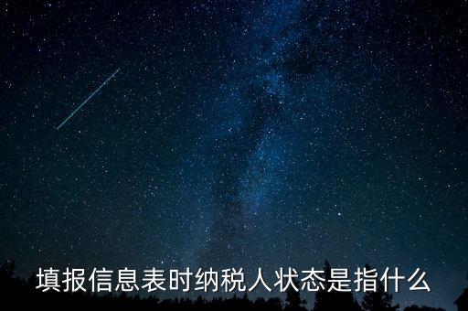 納稅人狀態(tài)03是什么意思，填報(bào)信息表時(shí)納稅人狀態(tài)是指什么