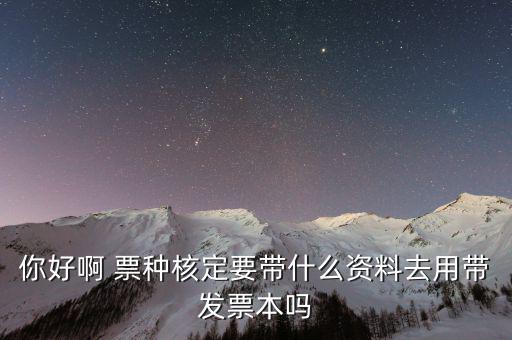 核票種要帶什么資料，你好啊 票種核定要帶什么資料去用帶發(fā)票本嗎
