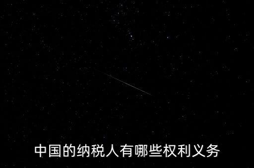 中國的納稅人有哪些權利義務
