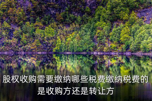 股權收購交什么稅收，股權收購需要繳納哪些稅費繳納稅費的是收購方還是轉讓方