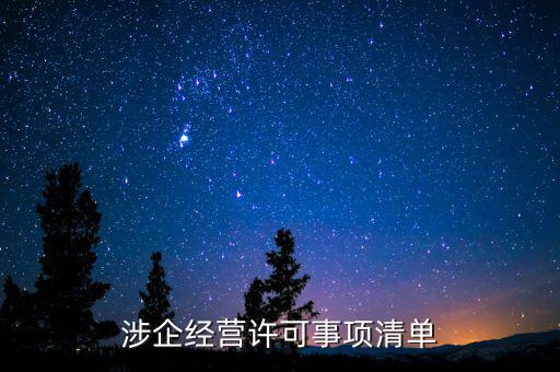 涉企經營許可事項清單