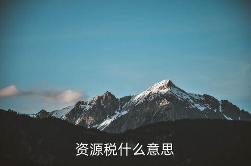 地稅開(kāi)的資源稅是什么，資源稅什么意思