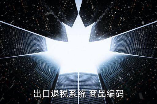 出口退稅服務(wù)平臺企業(yè)代碼是什么，想問一下出口退稅系統(tǒng)的商品代碼