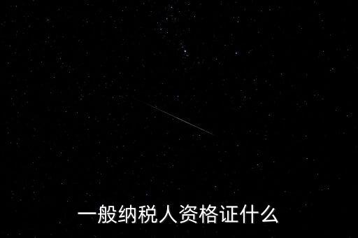 納稅人資格證是什么，一般納稅人的認定資格是什么