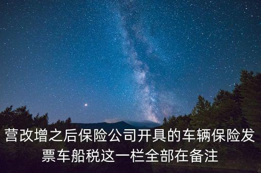 車(chē)船稅為什么開(kāi)在備注里，保險(xiǎn)公司代收的車(chē)船稅稅款是填在備注欄里的么