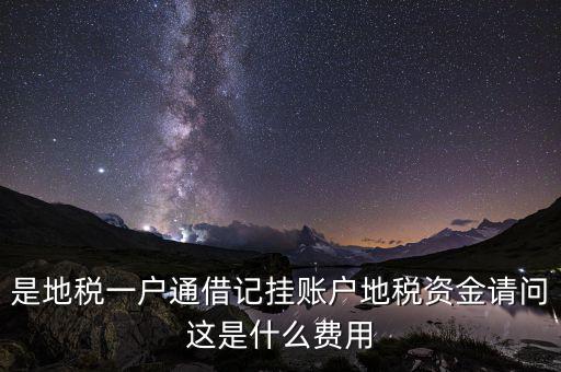 是地稅一戶(hù)通借記掛賬戶(hù)地稅資金請(qǐng)問(wèn)這是什么費(fèi)用