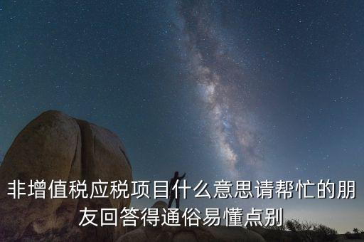 非增值稅應(yīng)稅項(xiàng)目是什么意思，非增值稅應(yīng)稅項(xiàng)目是什么