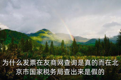 為什么發(fā)票在友商網(wǎng)查詢(xún)是真的而在北京市國(guó)家稅務(wù)局查出來(lái)是假的