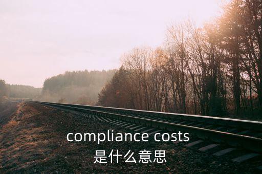 遵從成本什么意思，compliance costs 是什么意思