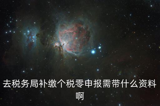個(gè)稅補(bǔ)交帶什么資料，去稅務(wù)局補(bǔ)繳個(gè)稅零申報(bào)需帶什么資料啊