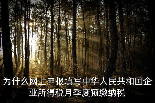 為什么預繳 申報表，企業(yè)所得稅預繳納稅申報表為什么分A表B表