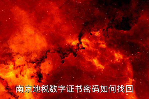 南京地稅密碼是什么，南京地稅數(shù)字證書(shū)密碼如何找回