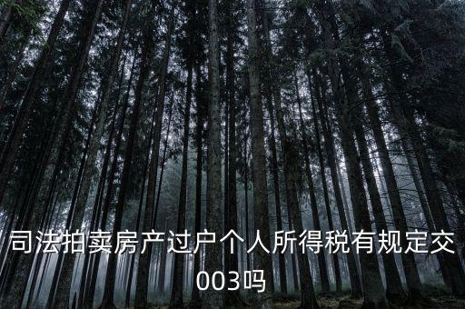 司法拍賣房產(chǎn)過戶個(gè)人所得稅有規(guī)定交003嗎