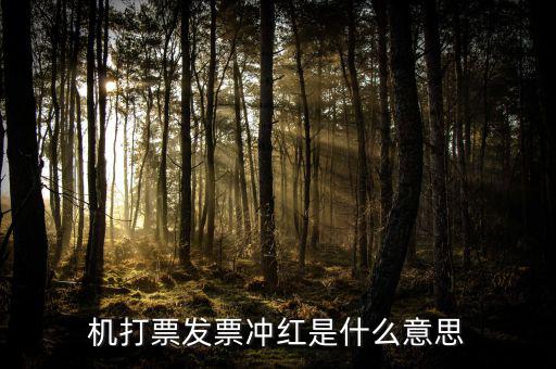沖紅發(fā)票什么意思，單據(jù)沖紅是什么意思