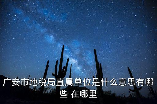 地稅局直屬局什么意思，廣安市地稅局直屬單位是什么意思有哪些 在哪里